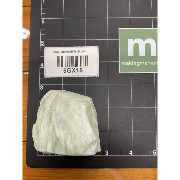 Mint Green White Frosty Swirl Art Glass Cullet Glowing Manganese Slag #5GX15 - Picture 9 of 9